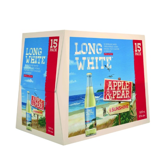 Picture of Long White Vodka Apple & Pear 4.8% Bottles 15x320ml