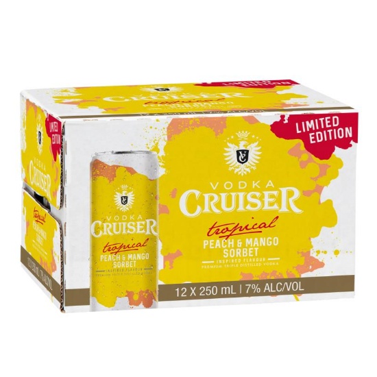 Picture of Cruiser Tropical Peach & Mango Sorbet 7% Cans 12x250ml