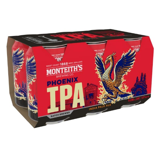 Picture of Monteith's Batch Brewed Phoenix IPA Cans 6x330ml