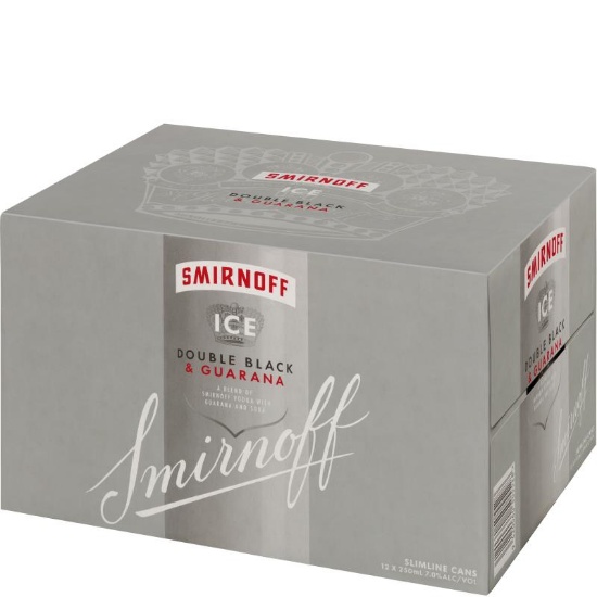 Picture of Smirnoff Ice Double Black & Guarana 7% Cans 12x250ml