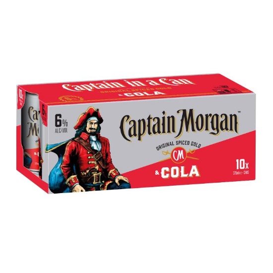 Picture of Captain Morgan Original Spiced Gold & Cola 6% Cans 10x375ml