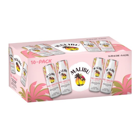 Picture of Malibu Watermelon Lemonade Flavour 4% Cans 10x250ml